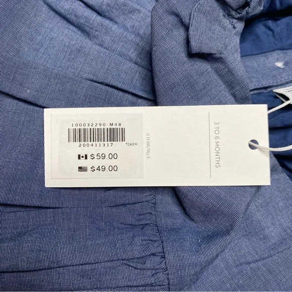 Janie and Jack NWT blue sleeveless embroidered fit and flare dress sz 3-6 months - Picture 7 of 8